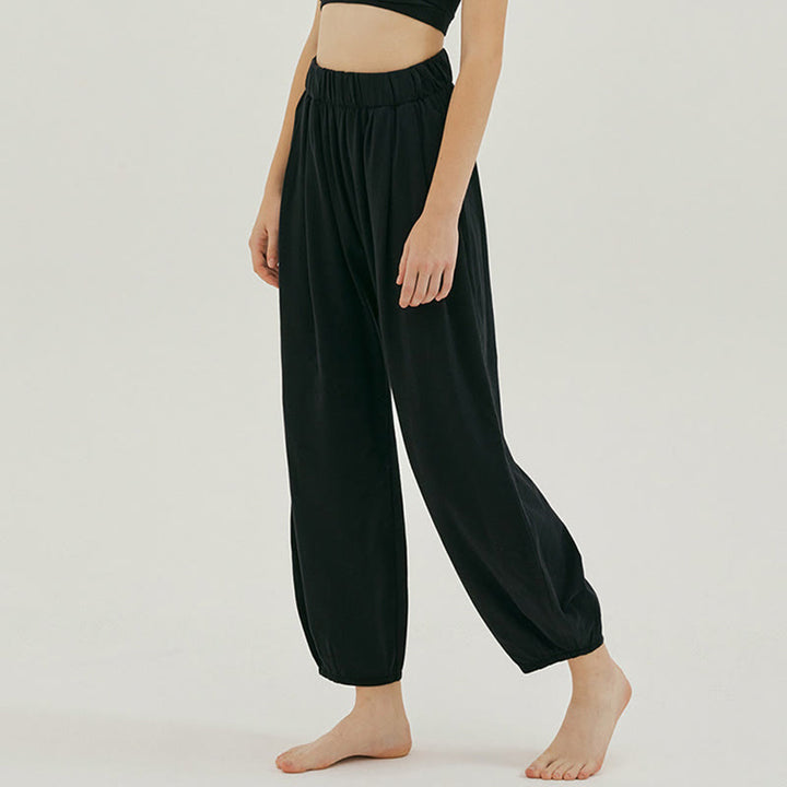 Buddha Stones Lässige, schlichte, atmungsaktive, lockere Leica-Haremshose für Damen mit Taschen - image 10