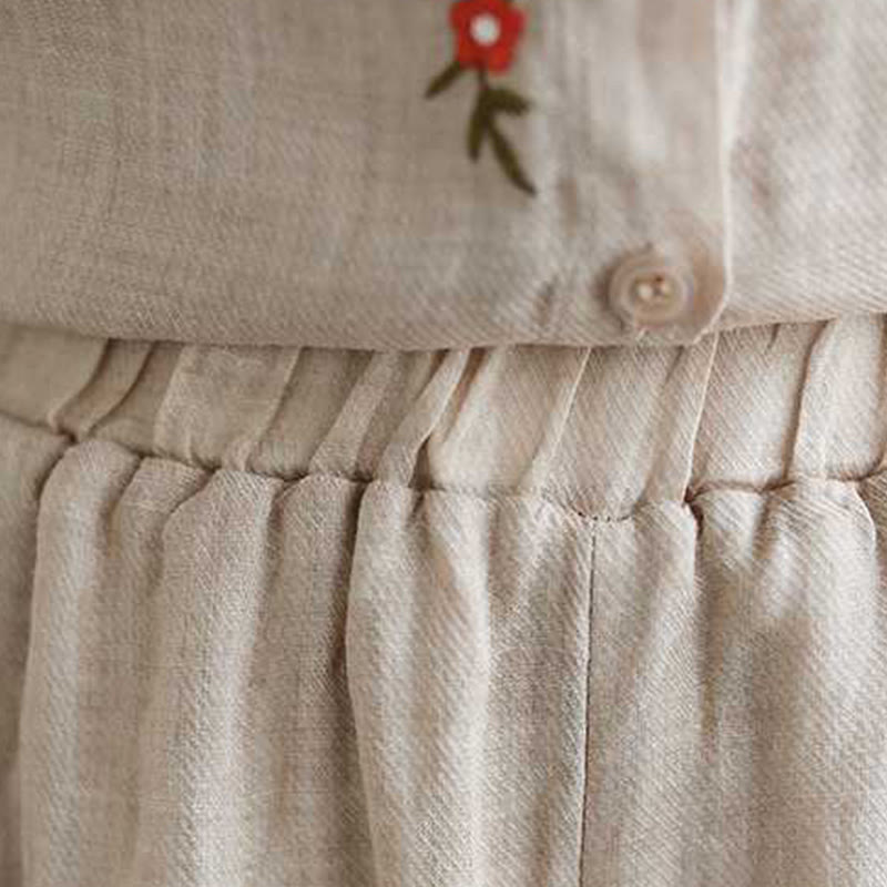 Buddha Stones , 2-teilig, Baumwolle, Stickerei, Blumen, Hemd, Oberteil, Hose, Meditation, Zen, Tai Chi, Damen-Set - image 24