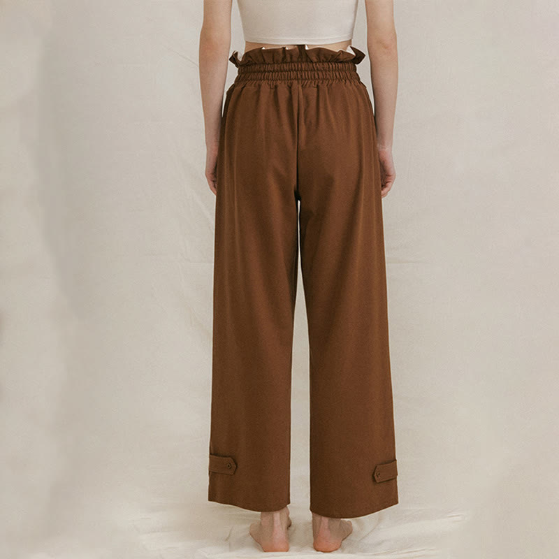 Buddha Stones Lässige Schnalle Lockere Spandexhose für Damen mit Taschen - image 2
