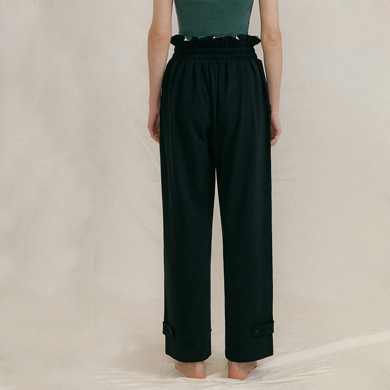 Buddha Stones Lässige Schnalle Lockere Spandexhose für Damen mit Taschen - image 11