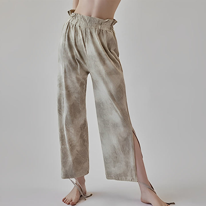 Buddha Stones Lässige Hosenbeinbänder Tintendruck Spandex-Hose für Damen - Weizen - US6， UK/AU10，EU38 (XL) - image 7
