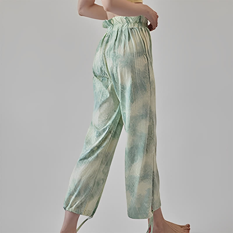 Buddha Stones Lässige Hosenbeinbänder Tintendruck Spandex-Hose für Damen - image 13