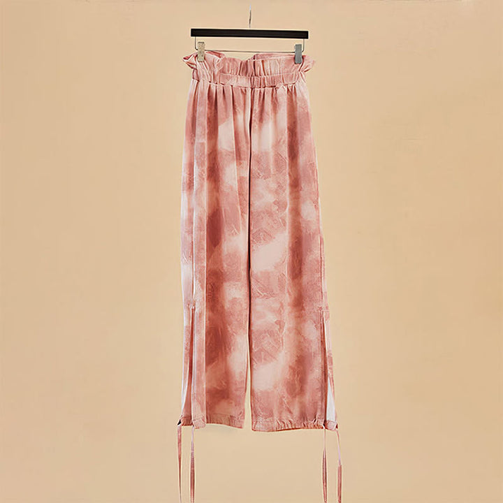 Buddha Stones Lässige Hosenbeinbänder Tintendruck Spandex-Hose für Damen - image 1