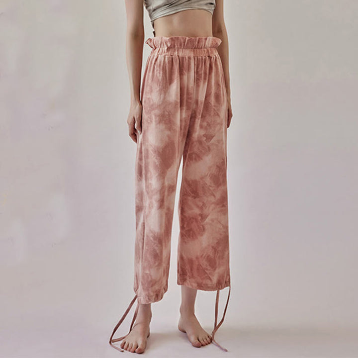 Buddha Stones Lässige Hosenbeinbänder Tintendruck Spandex-Hose für Damen - image 2