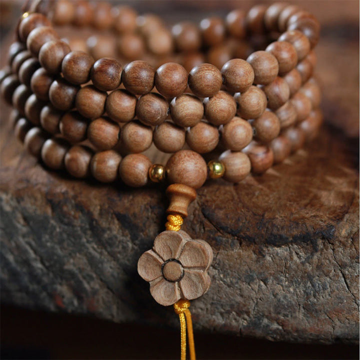 Buddha Stones Sandelholz Pflaumenblüte Charm Heilung Mala Armband