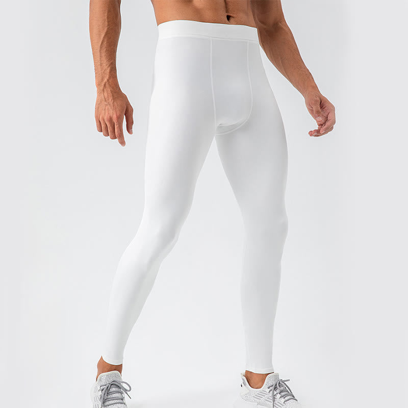 Buddha Stones - Schlichte, hohe Taille, elastisch, atmungsaktiv, Sport-Leggings für Herren