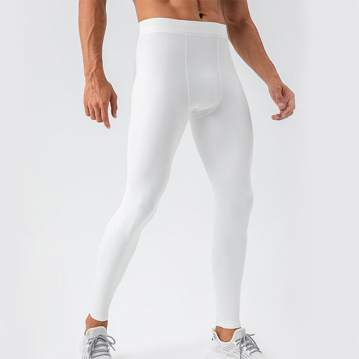 Buddha Stones - Schlichte, hohe Taille, elastisch, atmungsaktiv, Sport-Leggings für Herren
