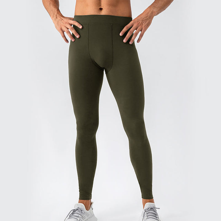 Buddha Stones - Schlichte, hohe Taille, elastisch, atmungsaktiv, Sport-Leggings für Herren - Dunkelolivgrün - US/ UK/AU44, EU54 (2XL) - image 31