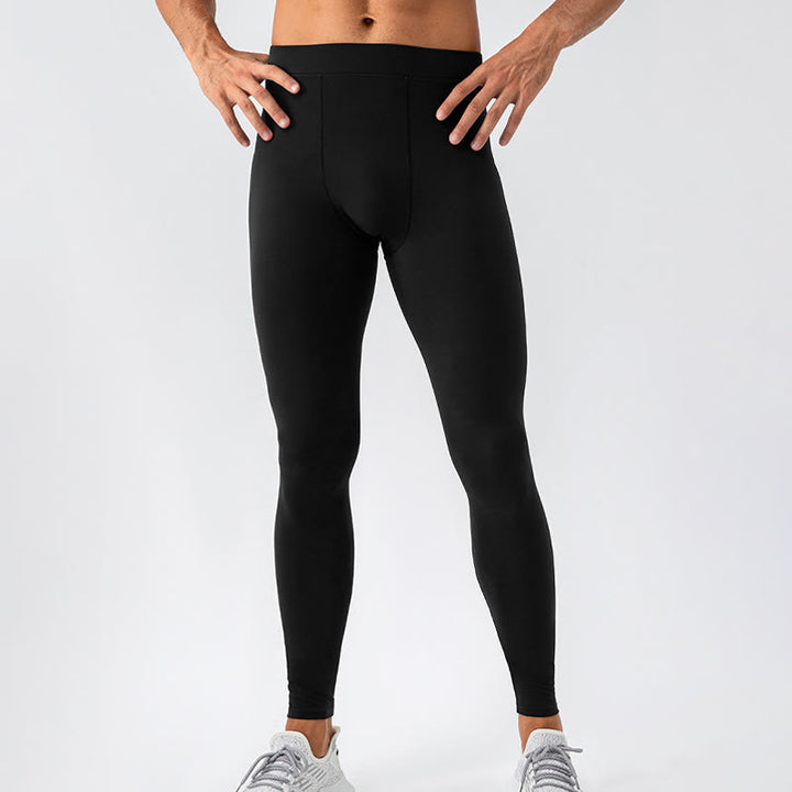 Buddha Stones - Schlichte, hohe Taille, elastisch, atmungsaktiv, Sport-Leggings für Herren