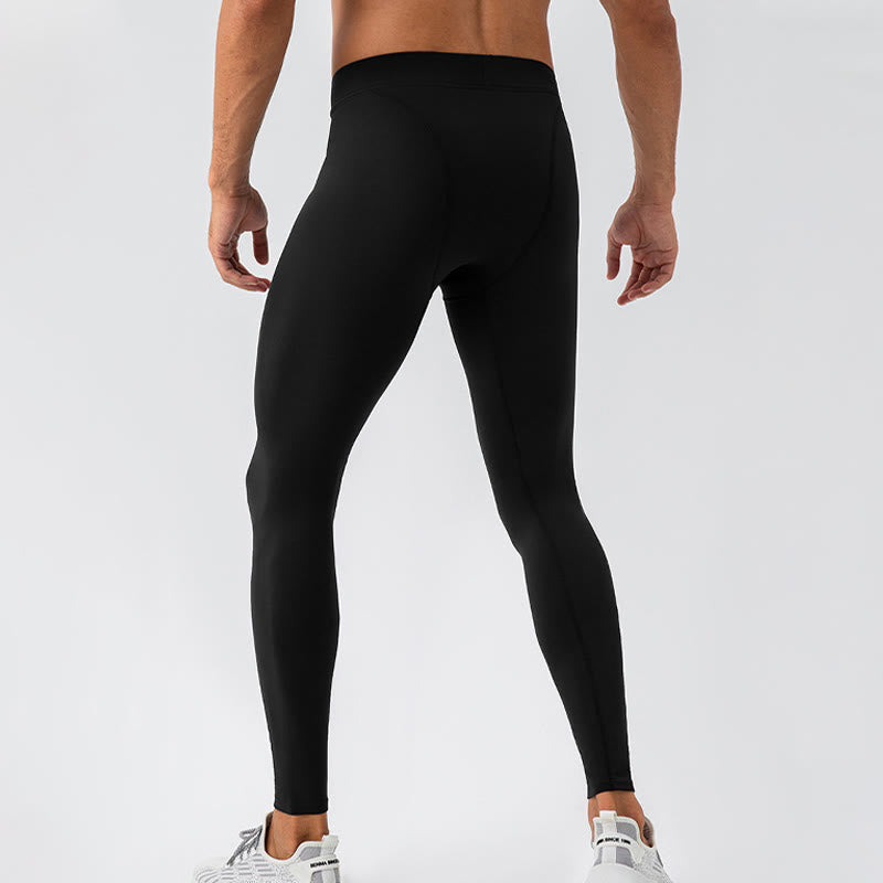 Buddha Stones - Schlichte, hohe Taille, elastisch, atmungsaktiv, Sport-Leggings für Herren - image 3