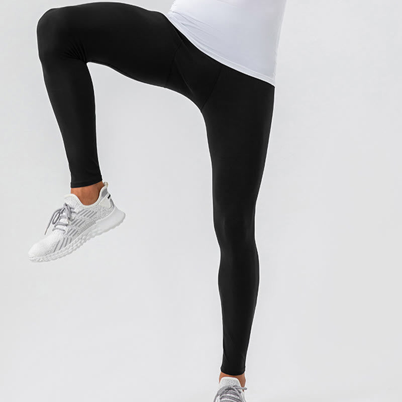 Buddha Stones - Schlichte, hohe Taille, elastisch, atmungsaktiv, Sport-Leggings für Herren - image 5