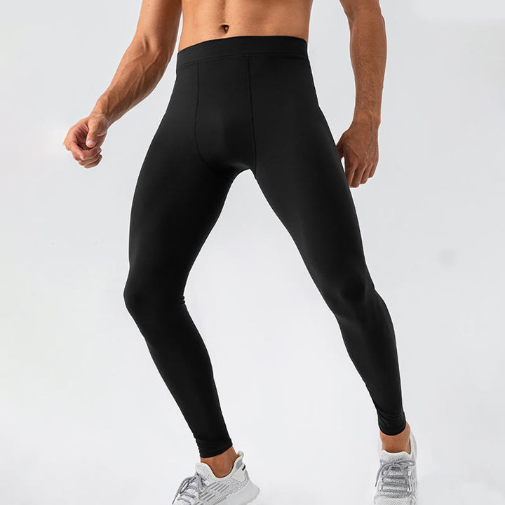 Buddha Stones - Schlichte, hohe Taille, elastisch, atmungsaktiv, Sport-Leggings für Herren