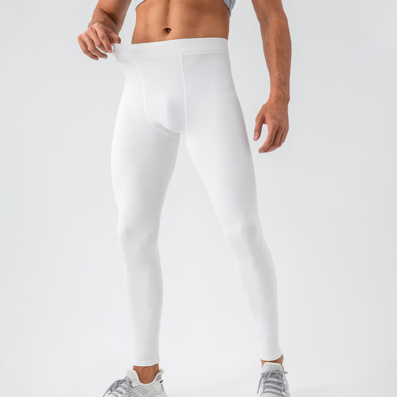 Buddha Stones - Schlichte, hohe Taille, elastisch, atmungsaktiv, Sport-Leggings für Herren
