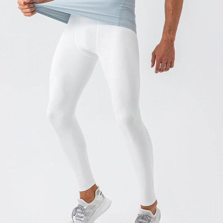 Buddha Stones - Schlichte, hohe Taille, elastisch, atmungsaktiv, Sport-Leggings für Herren