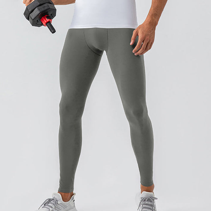 Buddha Stones - Schlichte, hohe Taille, elastisch, atmungsaktiv, Sport-Leggings für Herren