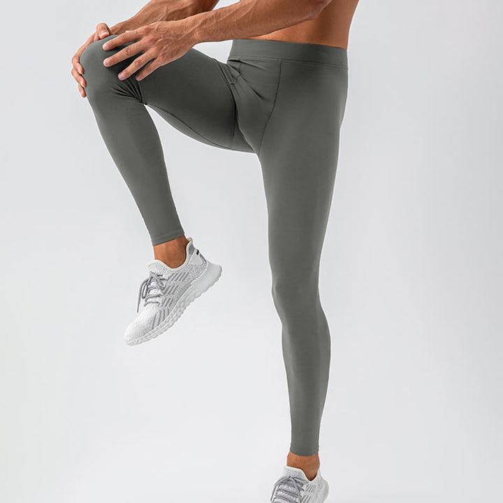 Buddha Stones - Schlichte, hohe Taille, elastisch, atmungsaktiv, Sport-Leggings für Herren
