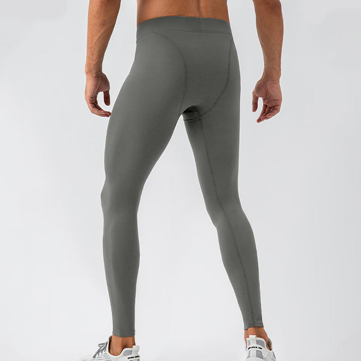Buddha Stones - Schlichte, hohe Taille, elastisch, atmungsaktiv, Sport-Leggings für Herren