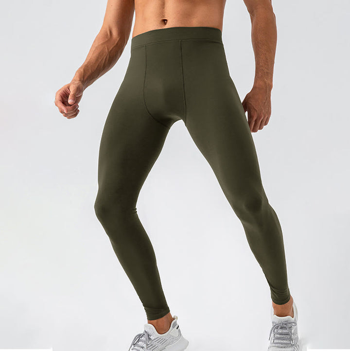 Buddha Stones - Schlichte, hohe Taille, elastisch, atmungsaktiv, Sport-Leggings für Herren