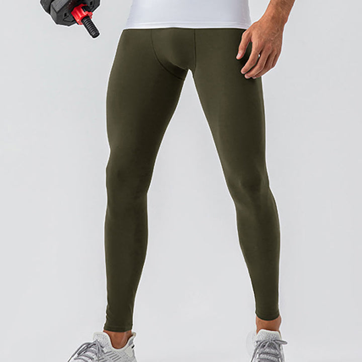 Buddha Stones - Schlichte, hohe Taille, elastisch, atmungsaktiv, Sport-Leggings für Herren