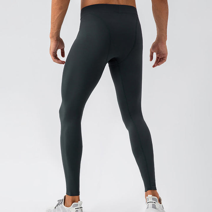 Buddha Stones - Schlichte, hohe Taille, elastisch, atmungsaktiv, Sport-Leggings für Herren