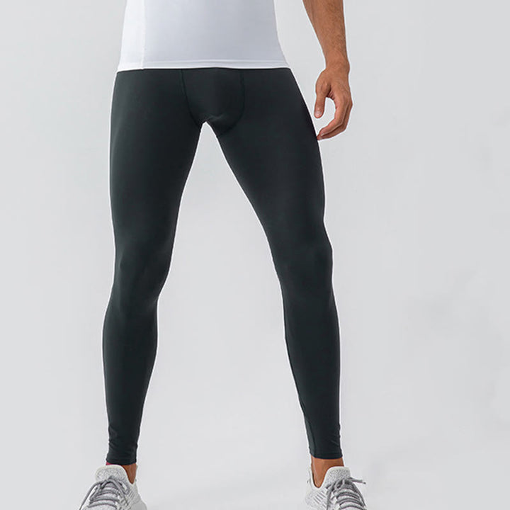 Buddha Stones - Schlichte, hohe Taille, elastisch, atmungsaktiv, Sport-Leggings für Herren