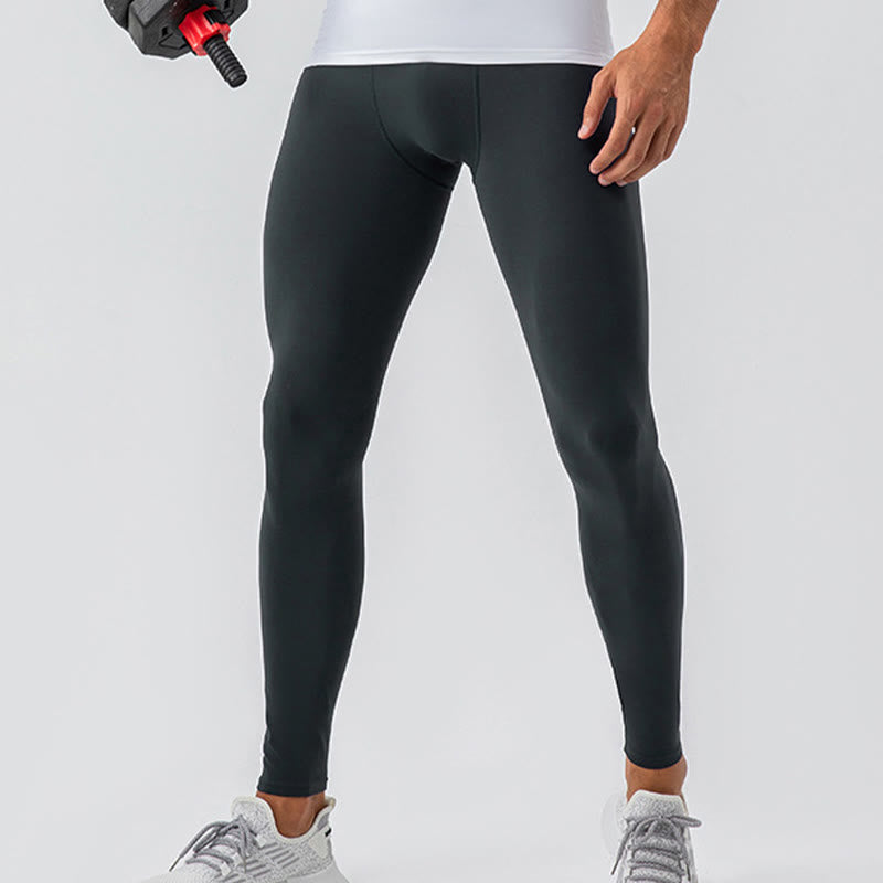 Buddha Stones - Schlichte, hohe Taille, elastisch, atmungsaktiv, Sport-Leggings für Herren