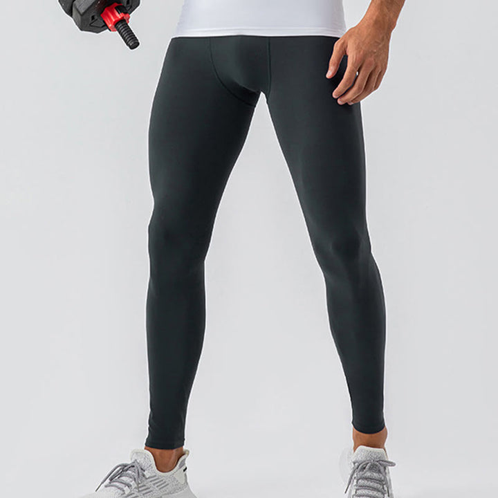 Buddha Stones - Schlichte, hohe Taille, elastisch, atmungsaktiv, Sport-Leggings für Herren