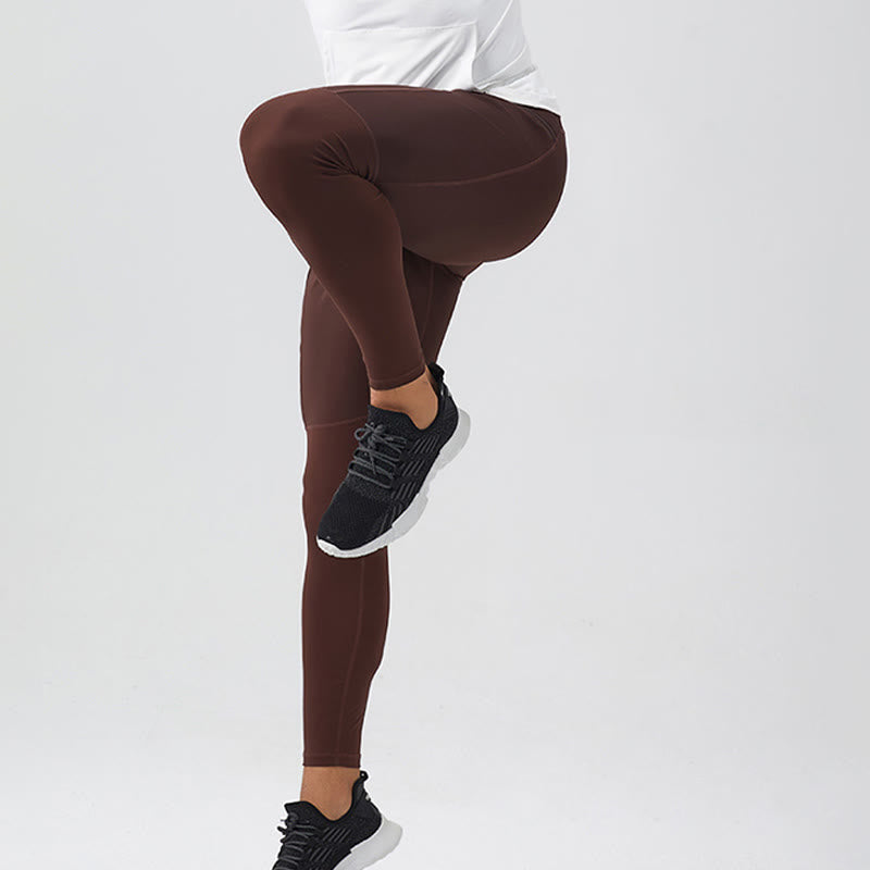 Buddha Stones Leggings mit hoher Taille, schnelltrocknend, atmungsaktiv, Fitnesshose für Herren mit Reißverschlusstasche
