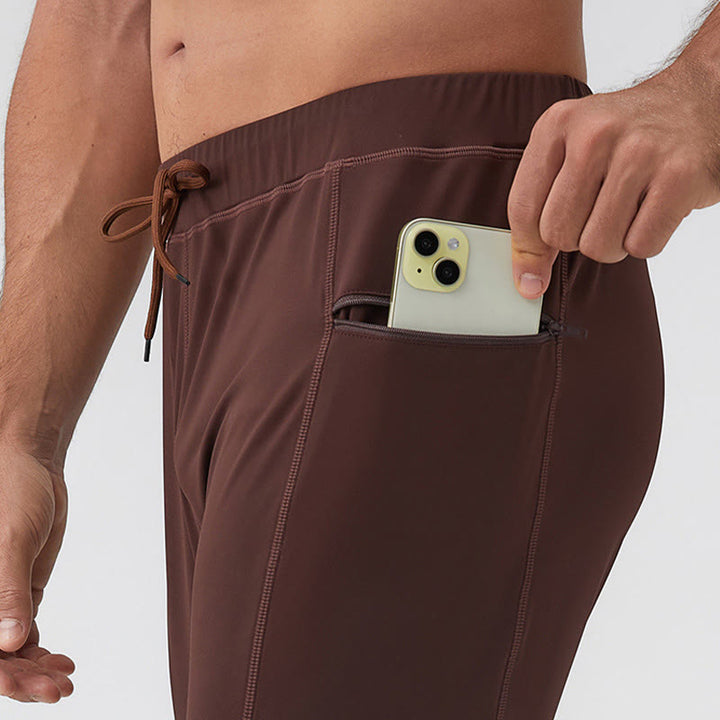 Buddha Stones Leggings mit hoher Taille, schnelltrocknend, atmungsaktiv, Fitnesshose für Herren mit Reißverschlusstasche - image 6