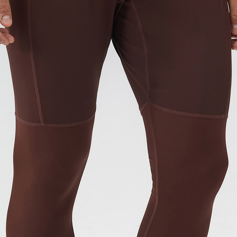 Buddha Stones Leggings mit hoher Taille, schnelltrocknend, atmungsaktiv, Fitnesshose für Herren mit Reißverschlusstasche