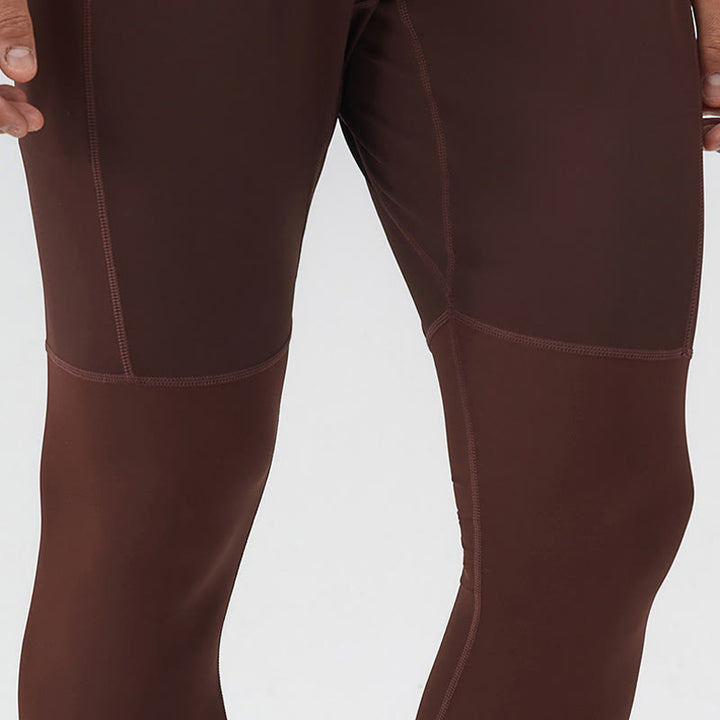 Buddha Stones Leggings mit hoher Taille, schnelltrocknend, atmungsaktiv, Fitnesshose für Herren mit Reißverschlusstasche