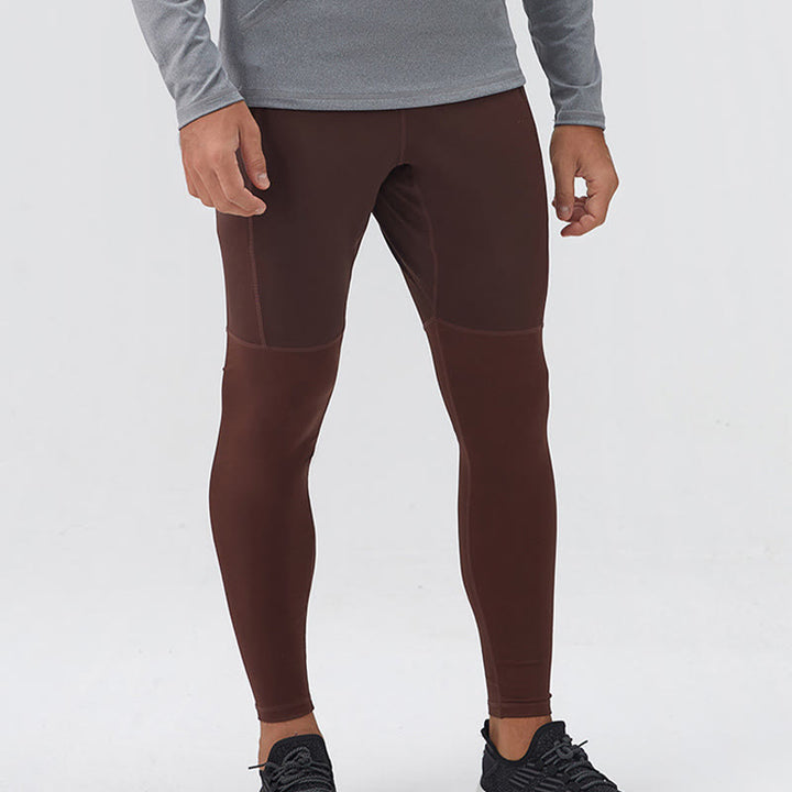 Buddha Stones Leggings mit hoher Taille, schnelltrocknend, atmungsaktiv, Fitnesshose für Herren mit Reißverschlusstasche