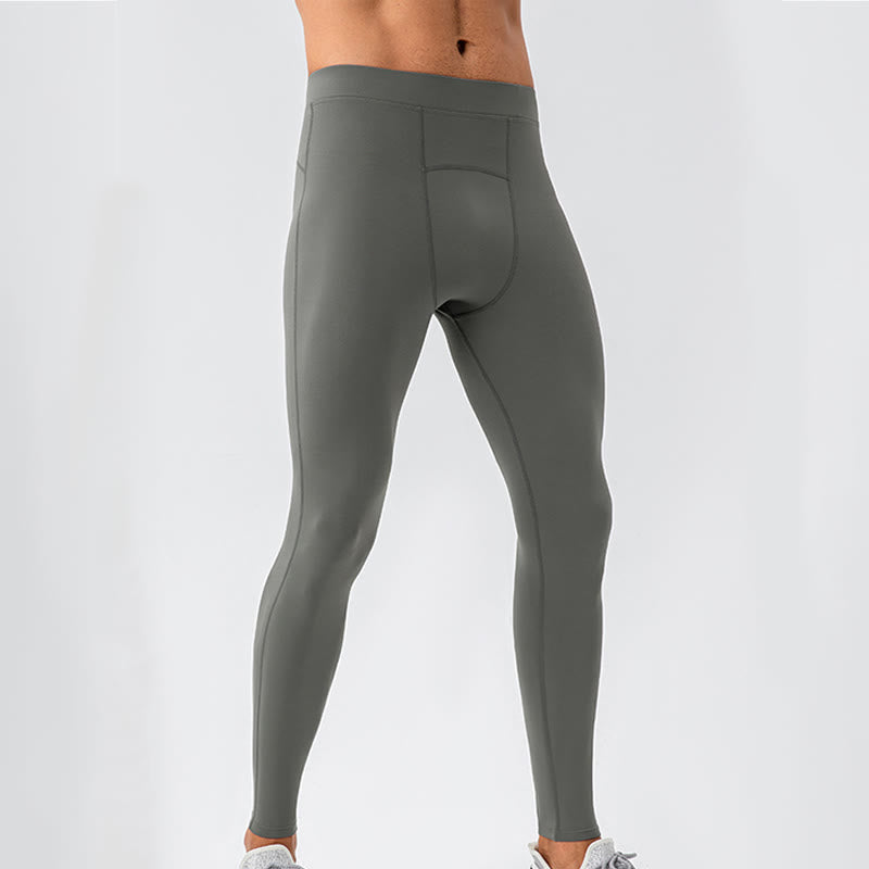 Buddha Stones Leggings für Herren, hohe Taille, elastisch, schnelltrocknend, atmungsaktiv, für Fitnessstudio und Sport - image 2