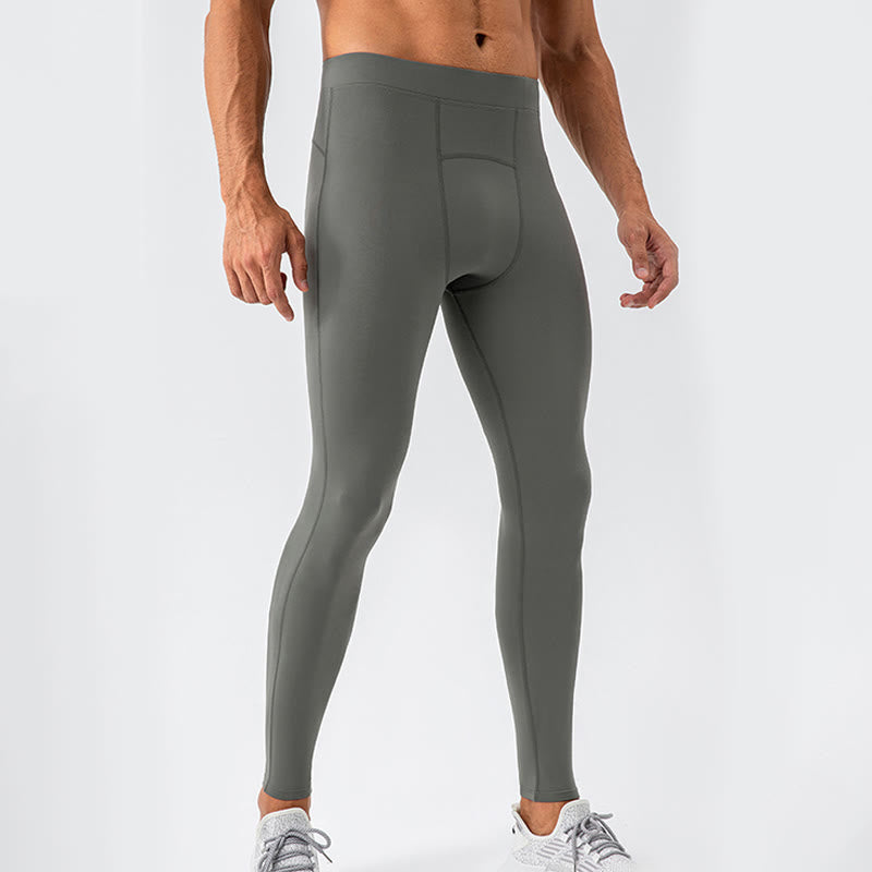 Buddha Stones Leggings für Herren, hohe Taille, elastisch, schnelltrocknend, atmungsaktiv, für Fitnessstudio und Sport