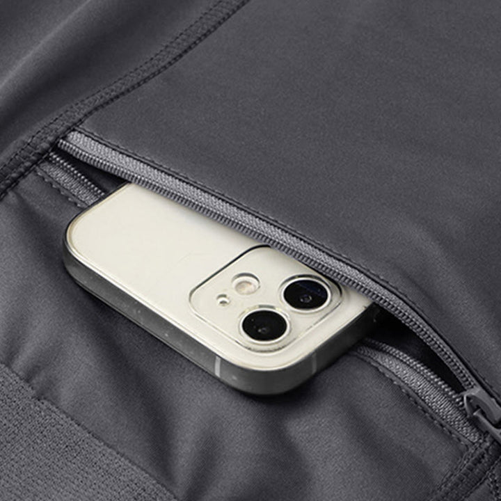 Buddha Stones Enganliegende, dehnbare, hochelastische, schnelltrocknende Sport-Shorts für Herren mit Reißverschlusstaschen - image 13