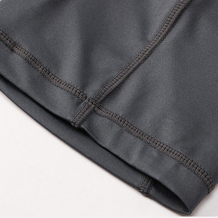 Buddha Stones Enganliegende, dehnbare, hochelastische, schnelltrocknende Sport-Shorts für Herren mit Reißverschlusstaschen