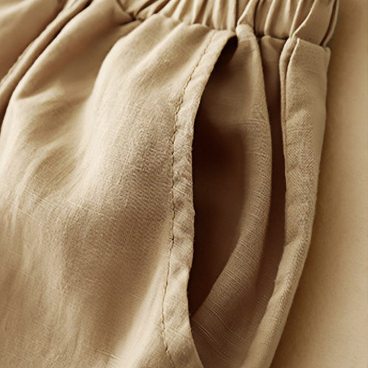 Buddha Stones Lässige Stickerei Patchwork Stoff 7-8 Länge Cropped Pants Damen Baumwolle Haremshose mit Taschen - image 4