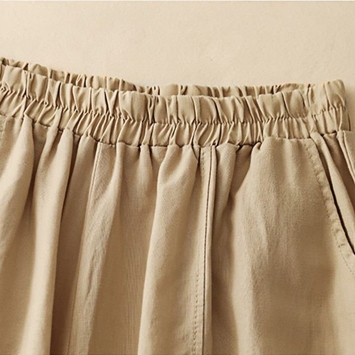 Buddha Stones Lässige Stickerei Patchwork Stoff 7-8 Länge Cropped Pants Damen Baumwolle Haremshose mit Taschen - image 3