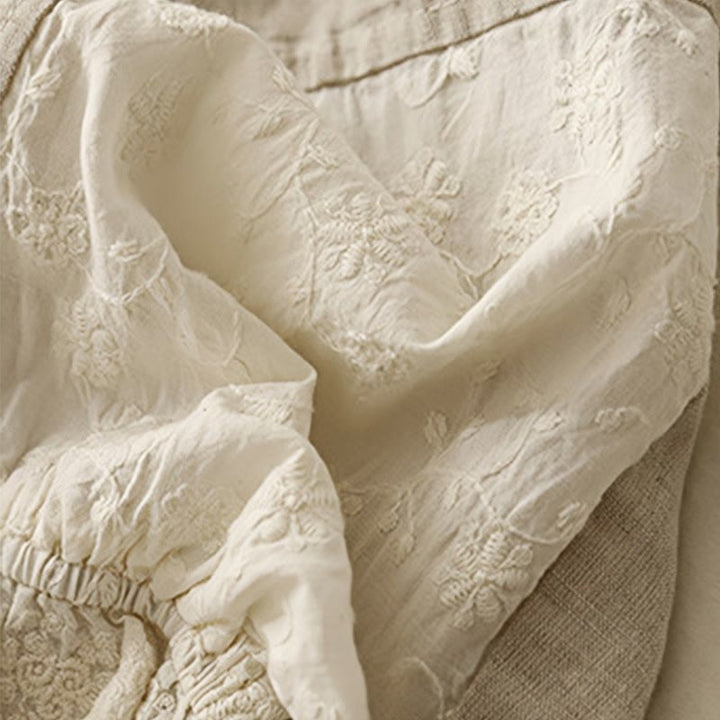 Buddha Stones Lässige Stickerei Patchwork Stoff 7-8 Länge Cropped Pants Damen Baumwolle Haremshose mit Taschen - image 11