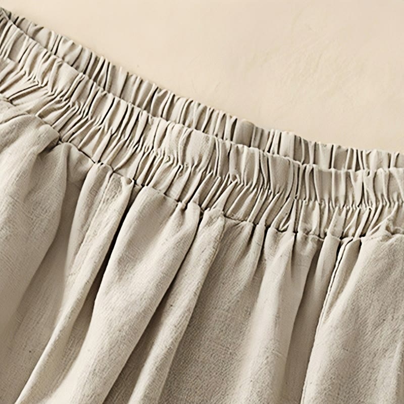 Buddha Stones Lässige Stickerei Patchwork Stoff 7-8 Länge Cropped Pants Damen Baumwolle Haremshose mit Taschen - image 14