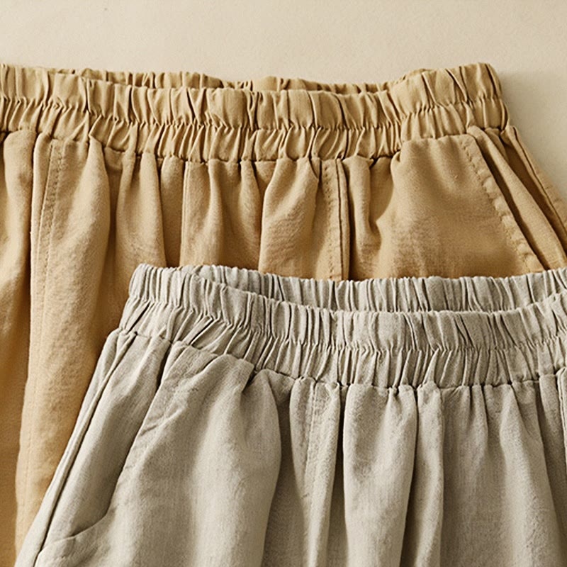 Buddha Stones Lässige Stickerei Patchwork Stoff 7-8 Länge Cropped Pants Damen Baumwolle Haremshose mit Taschen - image 18