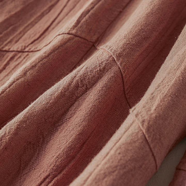 Buddha Stones Lässige, lockere, gerade geschnittene Hose in der Länge 7–8 aus Baumwolle für Damen mit Taschen - image 4