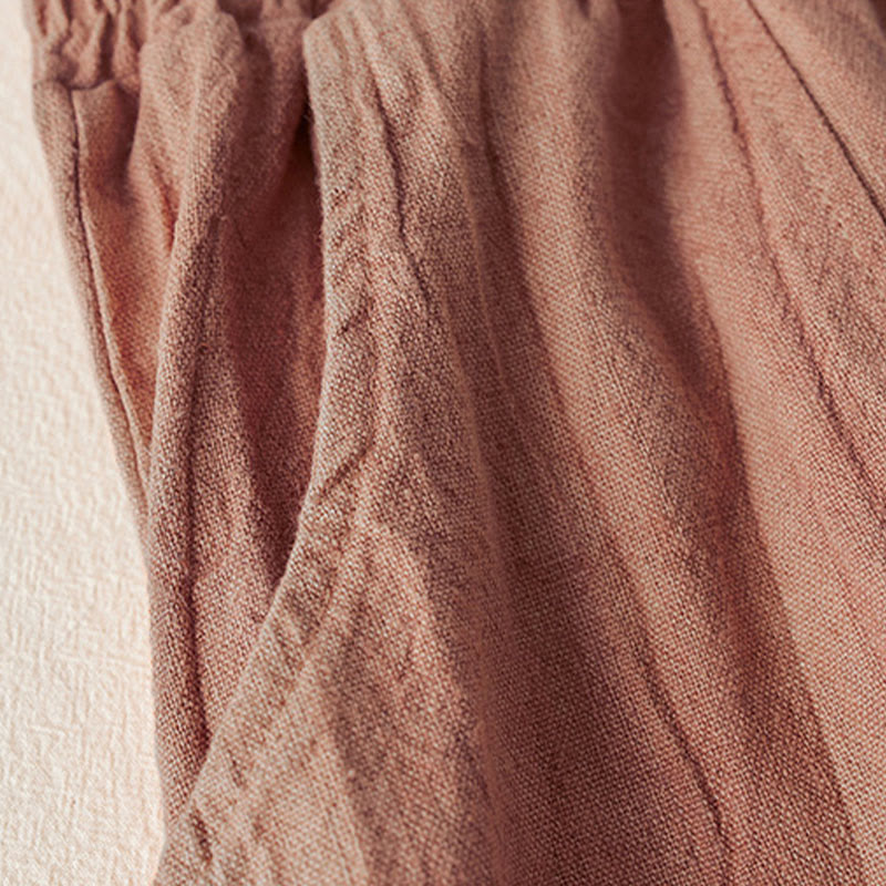 Buddha Stones Lässige, lockere, gerade geschnittene Hose in der Länge 7–8 aus Baumwolle für Damen mit Taschen - image 5