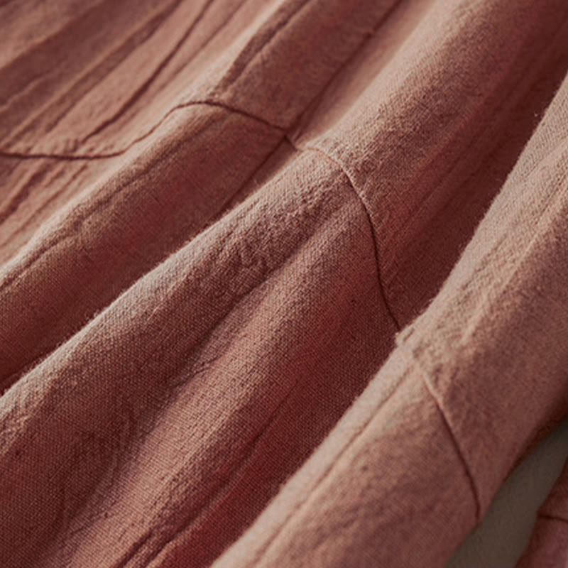 Buddha Stones Lässige, lockere, gerade geschnittene Hose in der Länge 7–8 aus Baumwolle für Damen mit Taschen - image 4