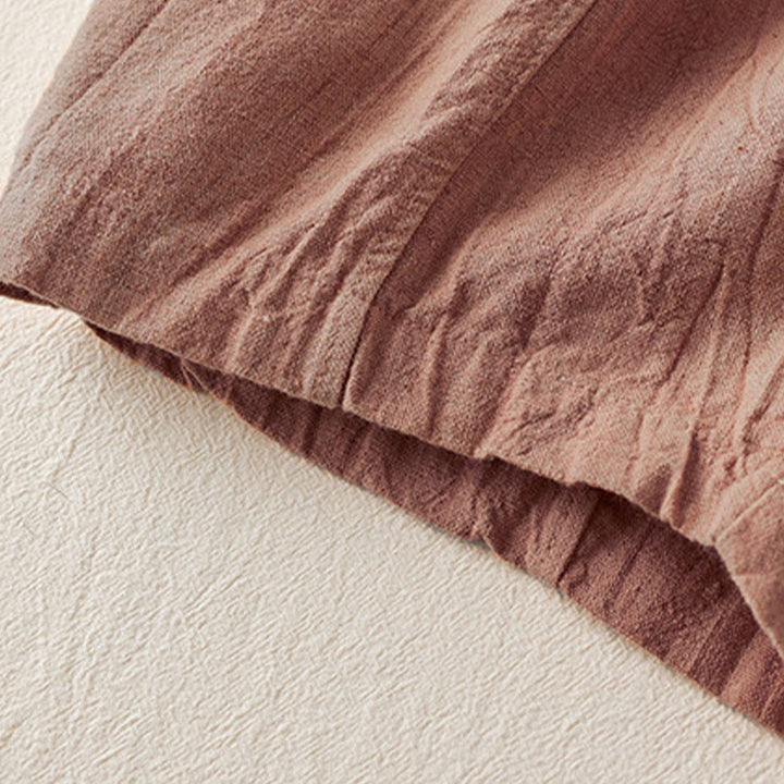 Buddha Stones Lässige, lockere, gerade geschnittene Hose in der Länge 7–8 aus Baumwolle für Damen mit Taschen - image 2