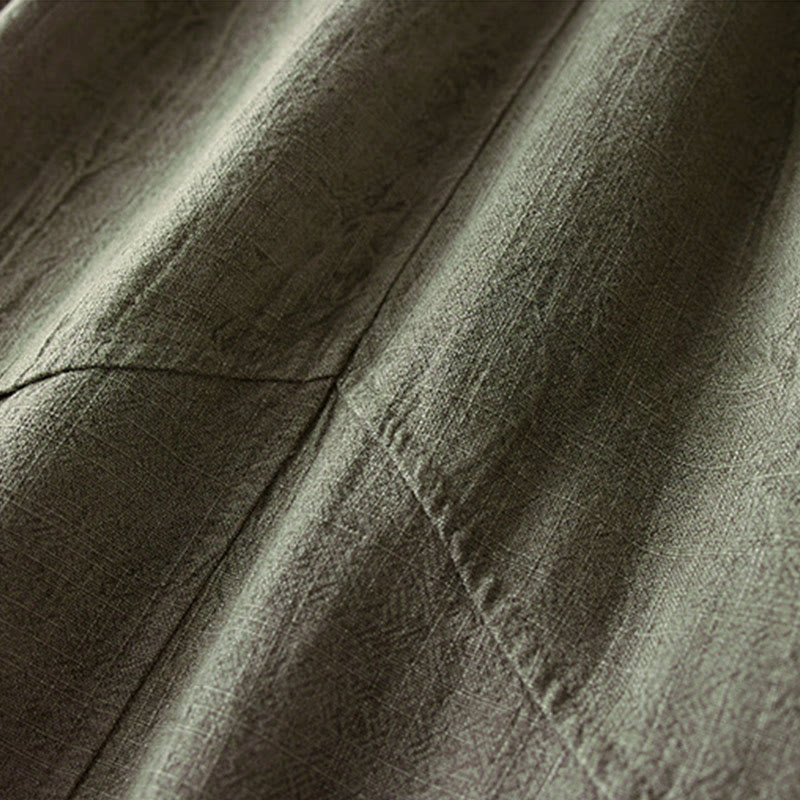 Buddha Stones Lässige, lockere, gerade geschnittene Hose in der Länge 7–8 aus Baumwolle für Damen mit Taschen - image 13