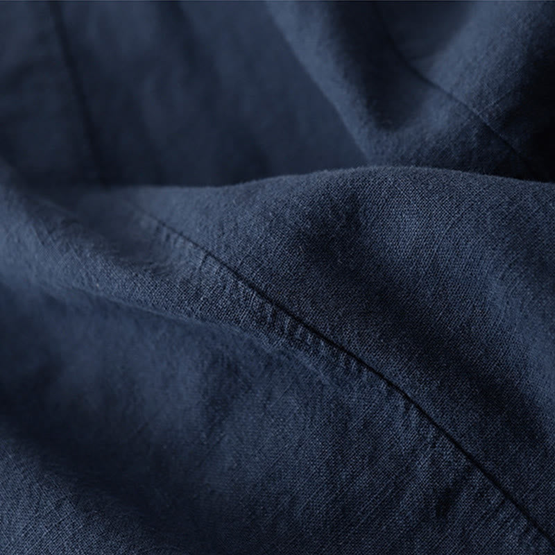 Buddha Stones Lässige, einfarbige Haremshose aus Baumwollleinen für Damen in Länge 7–8 mit Taschen - image 20