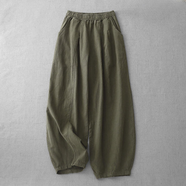 Buddha Stones Lässige, schlichte Damen-Haremshose mit Taschen, Länge 7-8 - Olive - US 8-10, UK/AU 12-14, EU 40-42 (2XL) - image 26