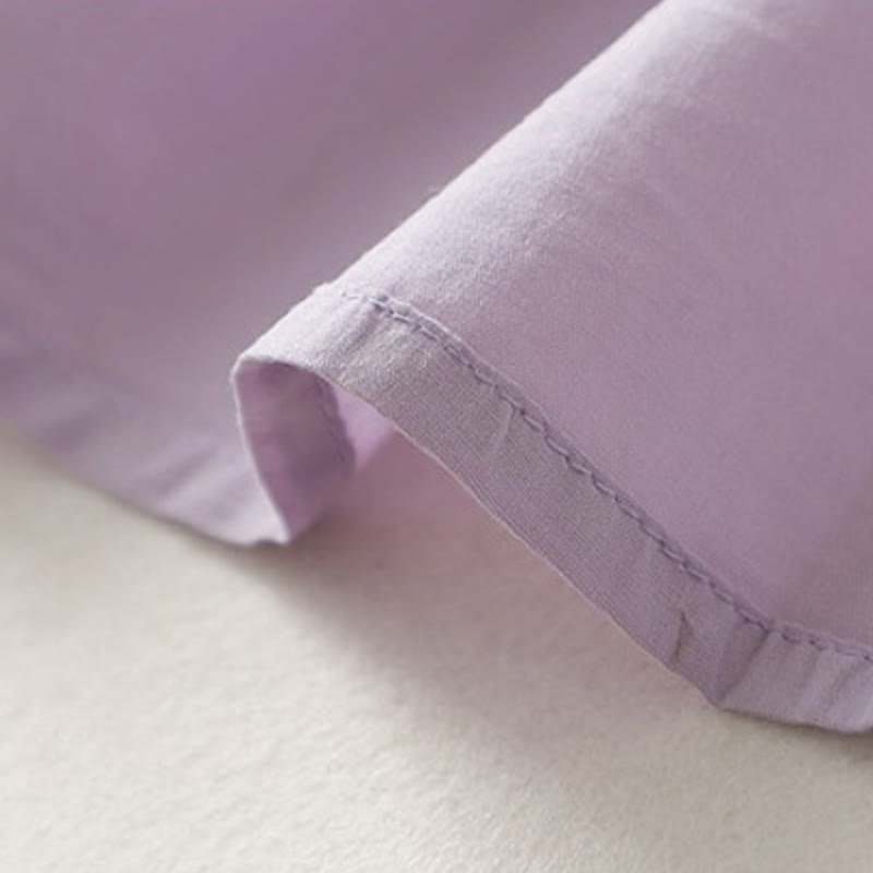 Buddha Stones Lässiges, schlichtes Damen-Hemd aus Baumwollleinen mit Rüschenkragen und Froschknöpfen, Halbarm - image 11