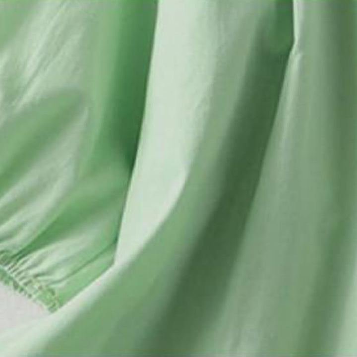 Buddha Stones Lässiges, schlichtes Damen-Hemd aus Baumwollleinen mit Rüschenkragen und Froschknöpfen, Halbarm - image 17